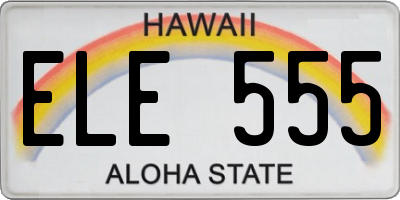 HI license plate ELE555
