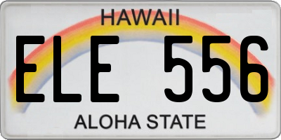 HI license plate ELE556
