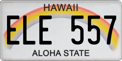 HI license plate ELE557