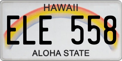 HI license plate ELE558