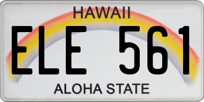 HI license plate ELE561