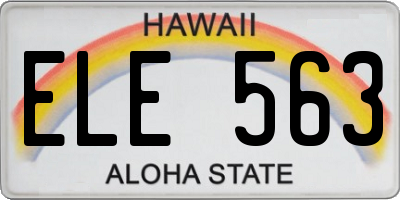 HI license plate ELE563