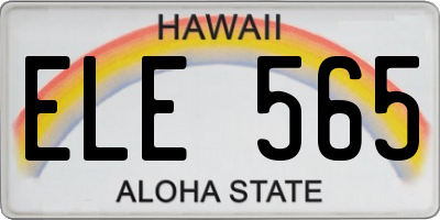 HI license plate ELE565