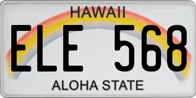 HI license plate ELE568