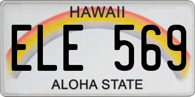 HI license plate ELE569