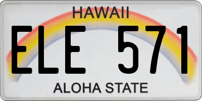 HI license plate ELE571