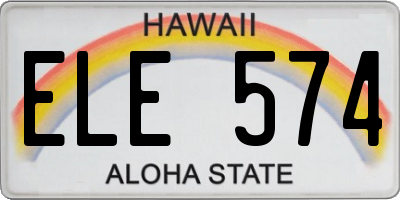 HI license plate ELE574