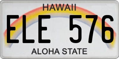 HI license plate ELE576