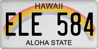 HI license plate ELE584