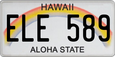 HI license plate ELE589