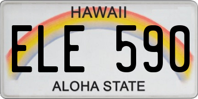 HI license plate ELE590