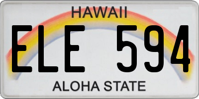HI license plate ELE594