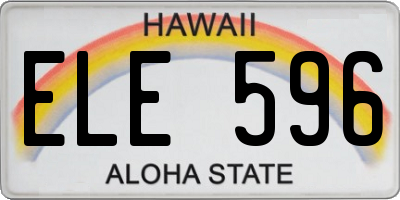 HI license plate ELE596