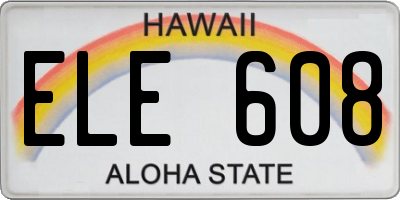 HI license plate ELE608