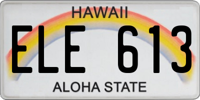 HI license plate ELE613
