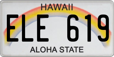 HI license plate ELE619