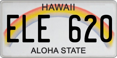 HI license plate ELE620