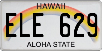 HI license plate ELE629