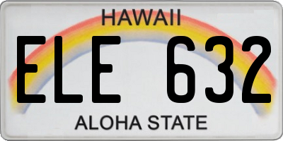 HI license plate ELE632