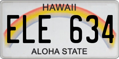 HI license plate ELE634