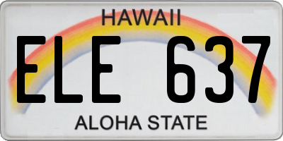 HI license plate ELE637