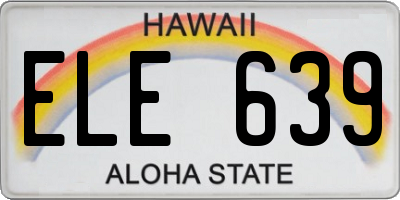 HI license plate ELE639