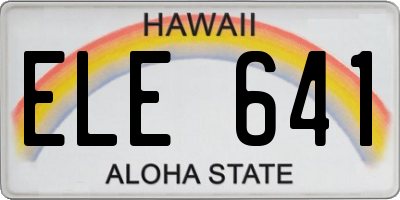 HI license plate ELE641