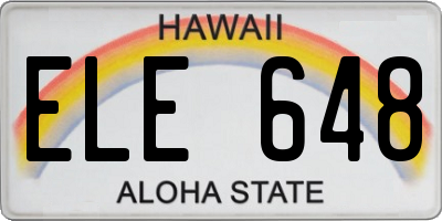 HI license plate ELE648