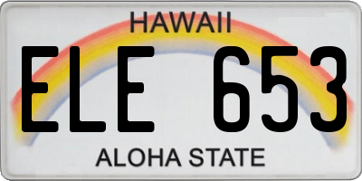 HI license plate ELE653