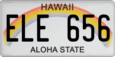 HI license plate ELE656