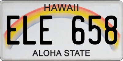 HI license plate ELE658