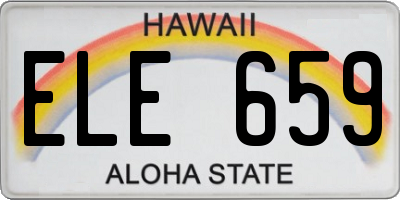 HI license plate ELE659