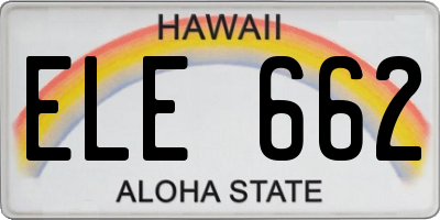 HI license plate ELE662