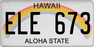 HI license plate ELE673