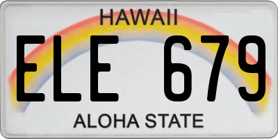HI license plate ELE679