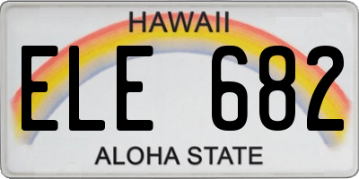 HI license plate ELE682