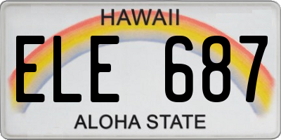 HI license plate ELE687