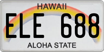 HI license plate ELE688