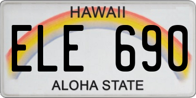 HI license plate ELE690