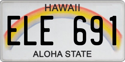 HI license plate ELE691