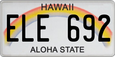 HI license plate ELE692