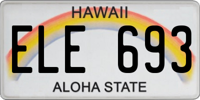 HI license plate ELE693