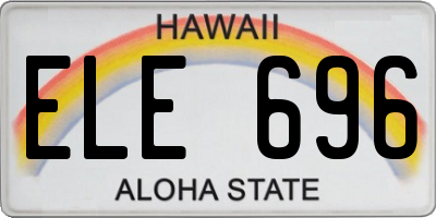 HI license plate ELE696