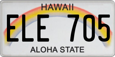 HI license plate ELE705