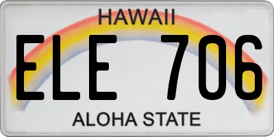 HI license plate ELE706