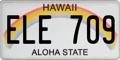 HI license plate ELE709
