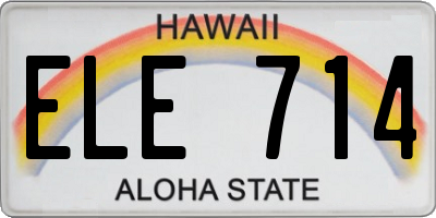HI license plate ELE714