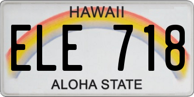 HI license plate ELE718