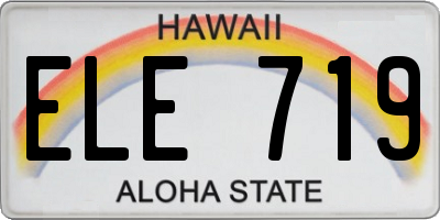 HI license plate ELE719