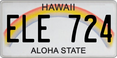 HI license plate ELE724